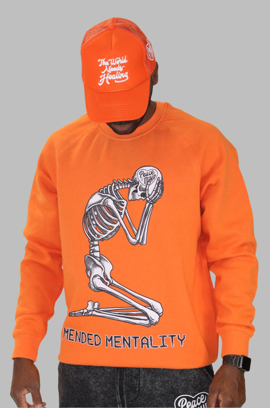 Mended Mentality Crewneck Orange
