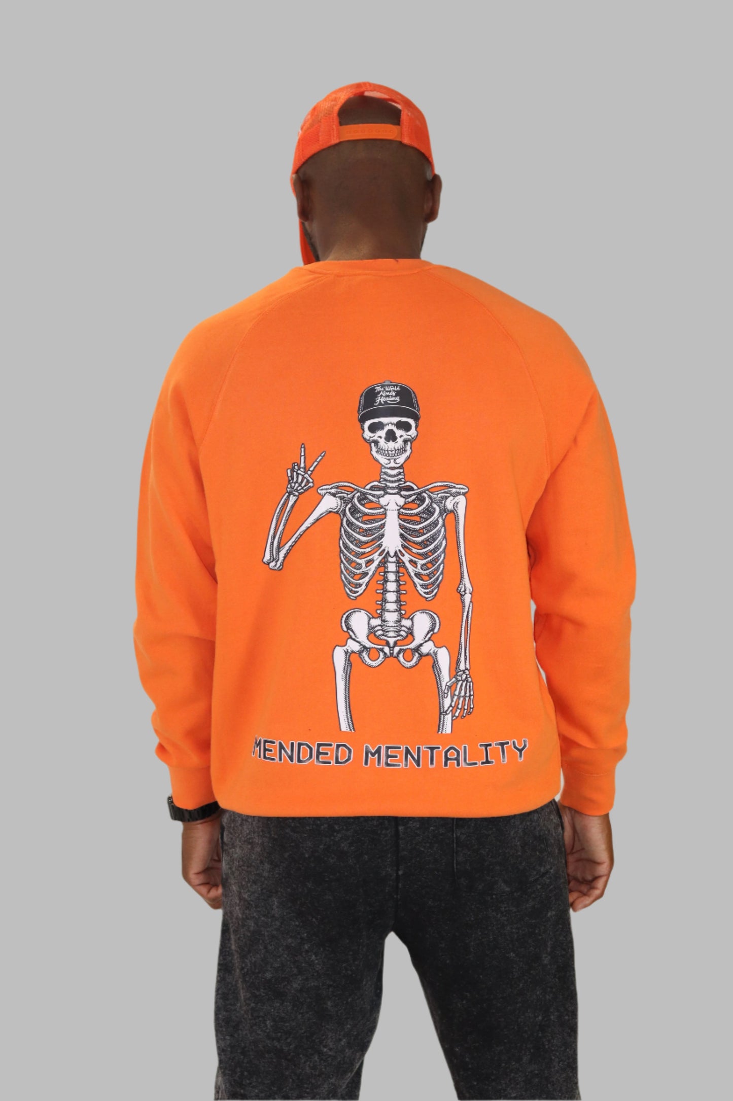 Mended Mentality Crewneck Orange
